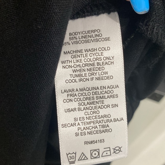 NWT DKNY Black Linen V-Neck Maxi Dress |Size XXL - Picture 5 of 5